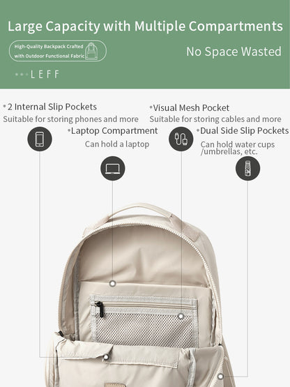 LEFF New Fashion Backpack For Women High Quality Outdoor Travel Waterproof Backpacks Laptop Commuting Bag High End Female Bags