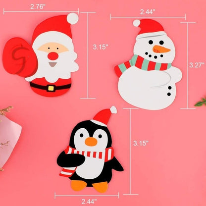 Christmas Lollipop Paper Cards Cartoon Santa Claus Penguin Snowman Kids Candy Gifts Package Wrapping New Year Party Decoration