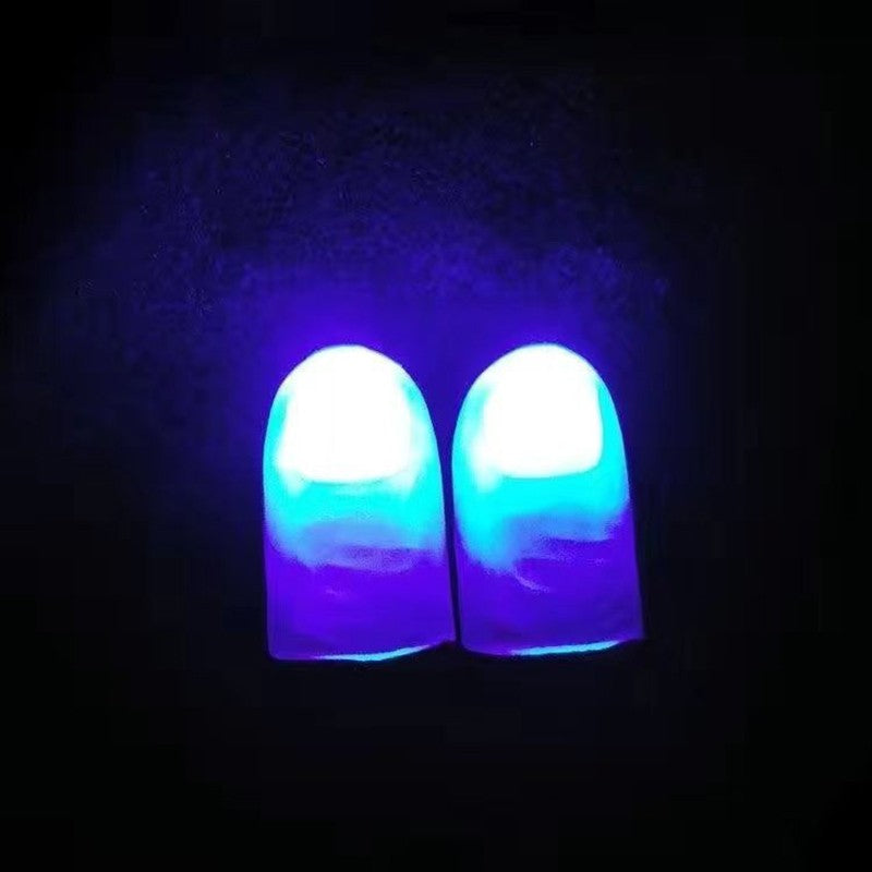 2pcs Thumb Finger Light Luminous Finger Light Magic Trick Props Halloween 2025 Decoration Glowing Fingers Glow in The Dark