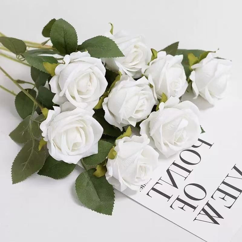 1~20pcs Artificial rose decoration Red rose Realistic artificial flowers Fake flowers Wedding dining table home decoration