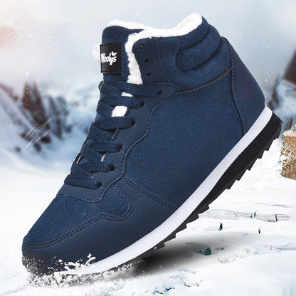 Botas de Inverno Masculinas Casuais Quentes Botas de Tornozelo Sapatos para Homem Tênis Inverno Pelúcia Fur Feminino Calçados Confortáveis Plataforma Botas de Neve