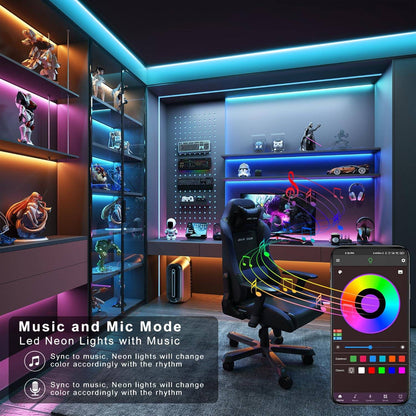 Smart LED Strip Lights 5m-20m Music Sync 5V RGB Led Light with App and Remote Control Christmas Party Room Decoration Lighting