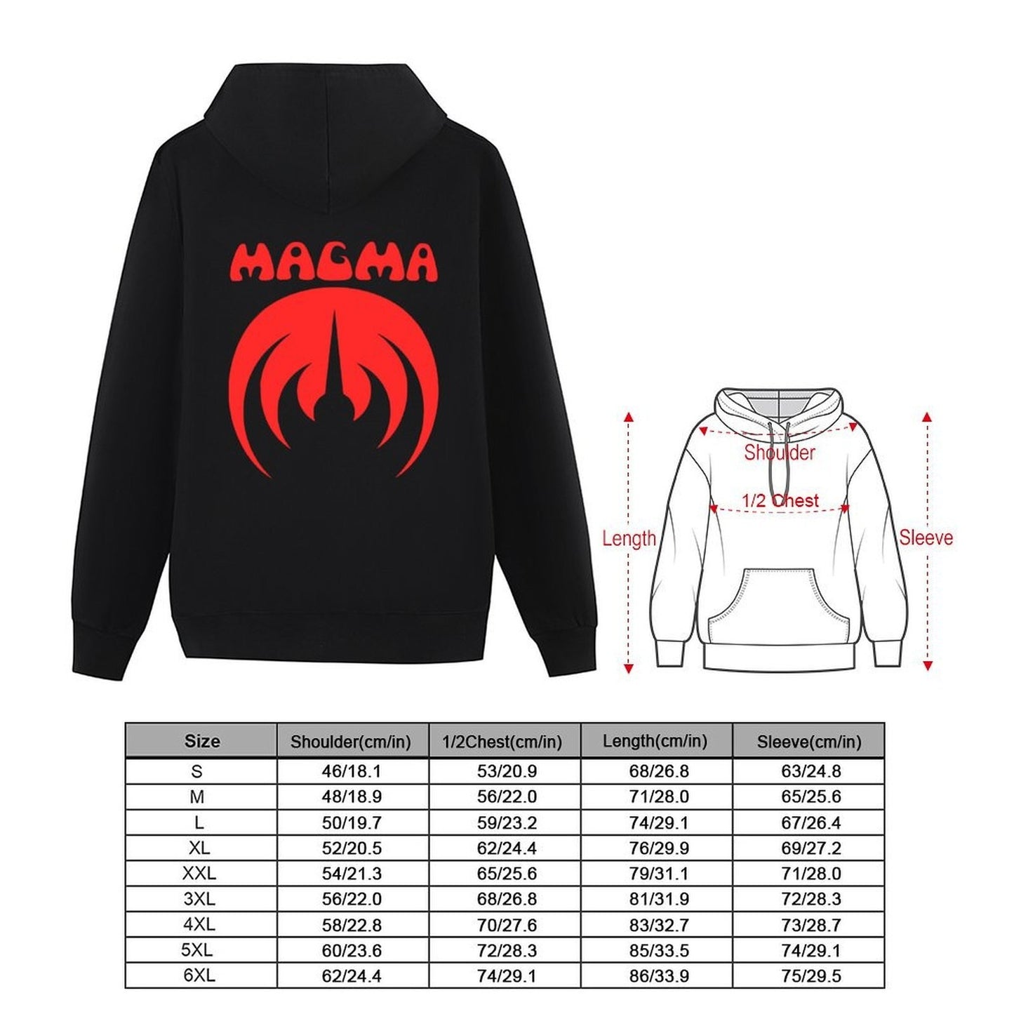 Magma Band Symbol with Text Hoodie men's clothes blouse korean clothes hoodies and sweatshirts new