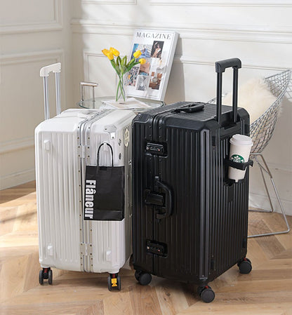 sushimu Mala de Viagem com Alça Larga Masculina 20 24 26 Bagagem de Mão Feminina PC Mala de Bordo com Estrutura de Alumínio