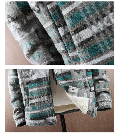 High-quality Woolen Jacket Men's Retro Print Casual Business Trench Coat Winter Keep Warm Short Overcoat Streetwear Men Clothing