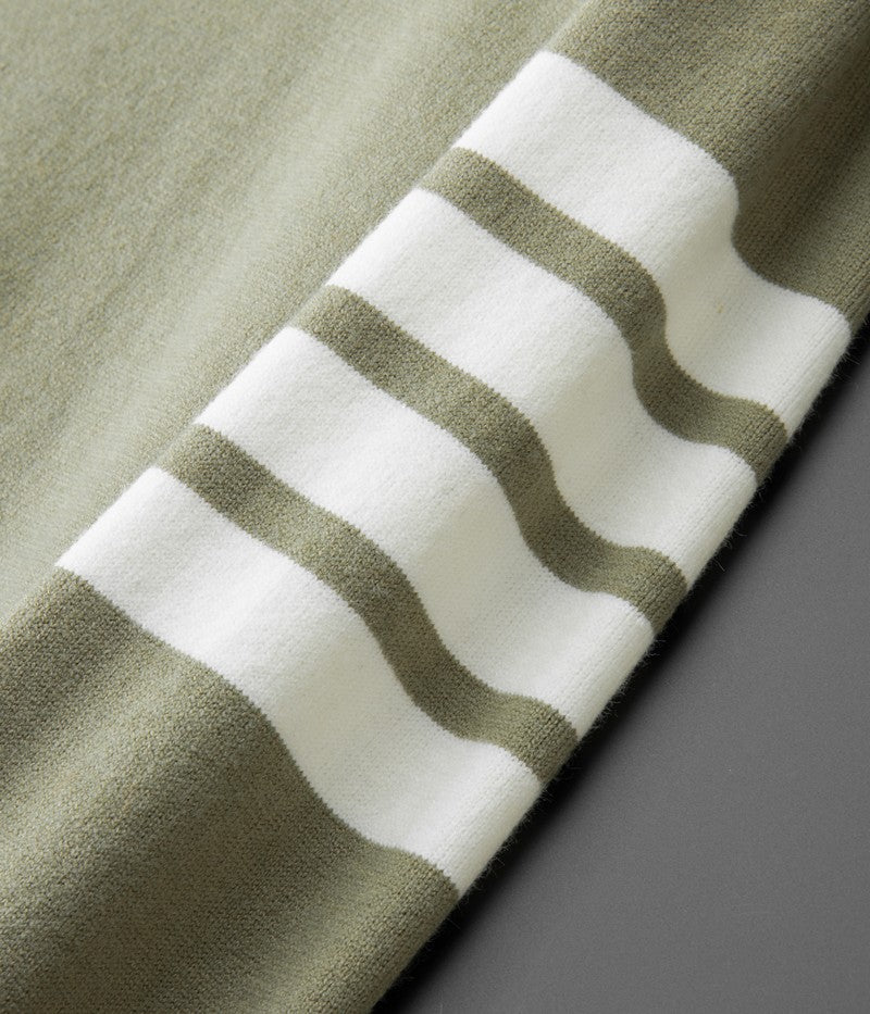 Luxury brand men's knitted sweater for autumn and winter high-end striped design Korean version boutique cardigan casual jacket