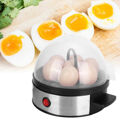 Panela Elétrica a Vapor para 7 Ovos Cozedor Mini Máquina de Cozinhar Ovos em Aço Inoxidável Utensílio de Cozinha para Casa UE 220V