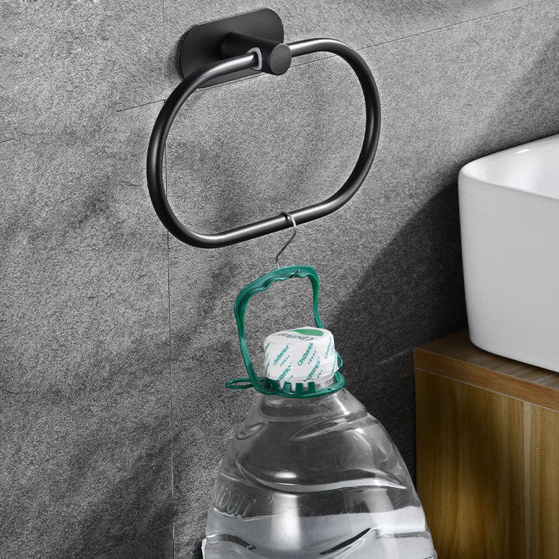 Self-adhesive Bathroom Towel Ring Hook Hardware Accessories Storage Holder Stainless Steel Hand Towel Holder Modern Round Towel