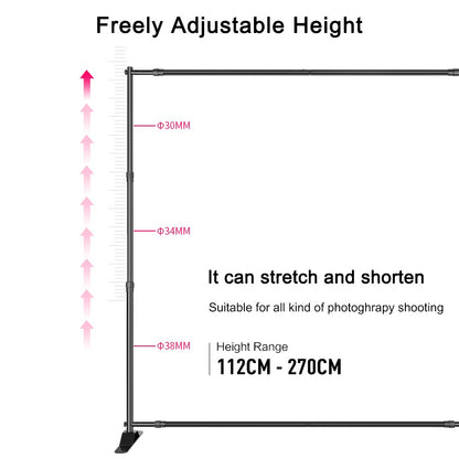 Double-Crossbar Backdrop Background Stand Frame Support System For Photography Photo Studio Video Muslin Green Screen