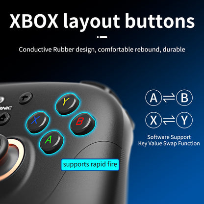 ANBERNIC RG P01 Retro Games Controller Wired/Wireless Bluetooth RGB Hall Effect Joystick XBOX Gamepad for PC Android IOS Steam