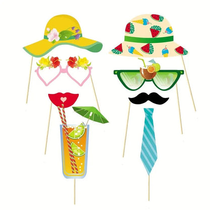 29 piece set of Hawaiian photography props for summer beach parties and tropical themed photography