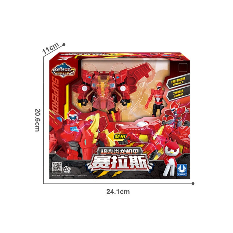 Mini Force 2 Super Dino Power Transformation Robot Toys Action Figures MiniForce X Simulação Animal Deformação Dinossauro Brinquedo