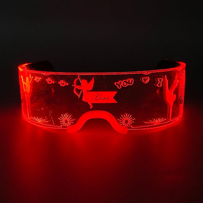 Led Luminous Glasses Bar Masquerade Concert Rave Goggles Rainbow Space Robot Futuristic Led DJ LIGHT Glasses Star Y2k Glasses