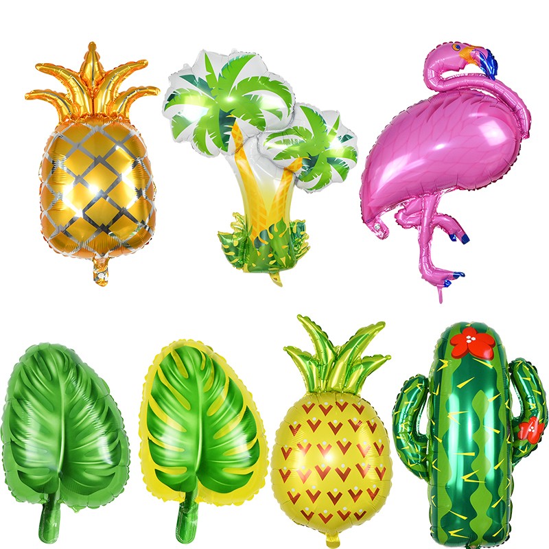 1/5pcs Tropical Balloon Hawaiian Balloons Luau Summer Helium Balloons for Birthday Hawaii Aloha Beach Pool Party Decorations