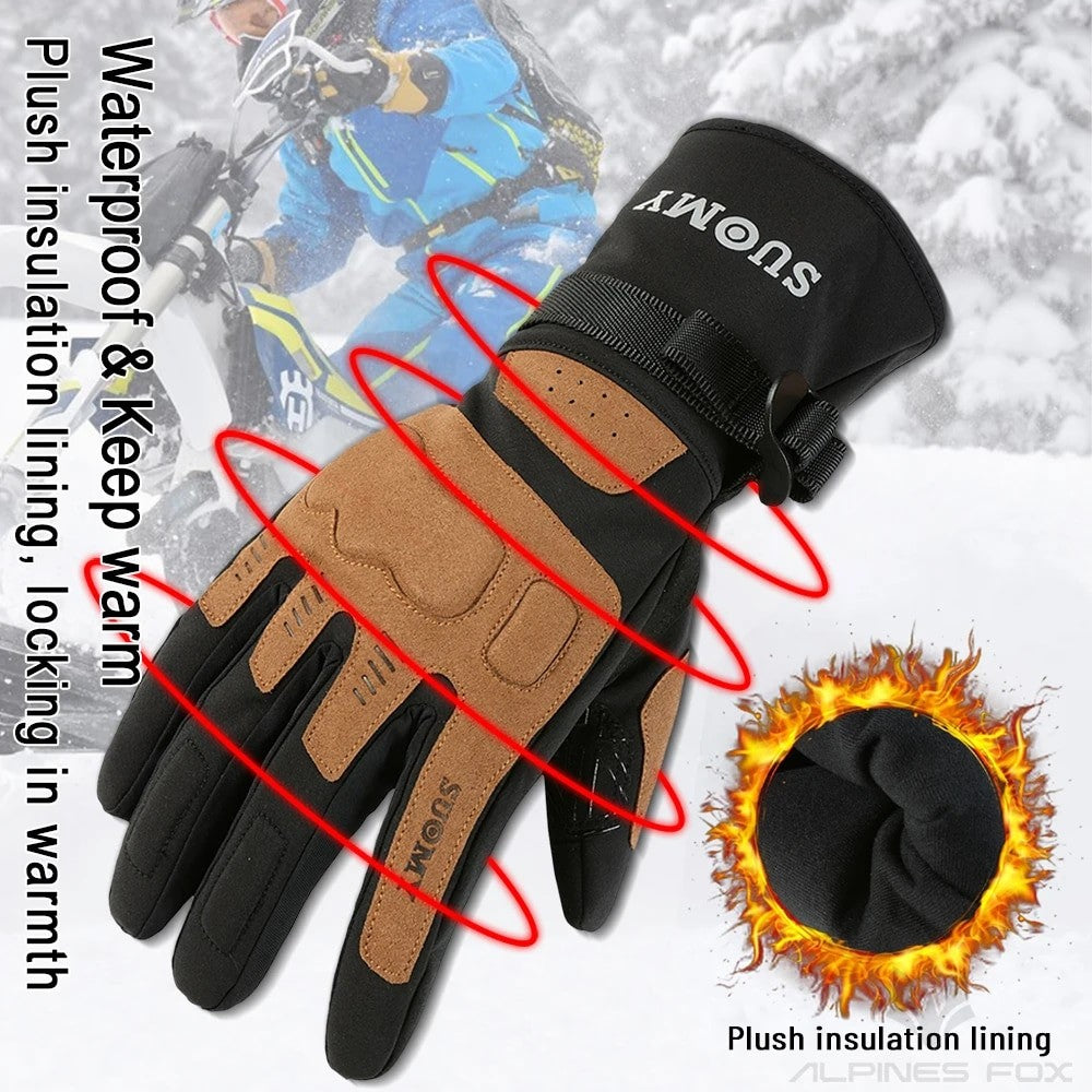Luvas de Motocicleta Impermeáveis e Corta-Vento Guantes Moto Luvas de Pilotagem de Motocicleta Tela Sensível ao Toque Luvas de Motocross de Inverno
