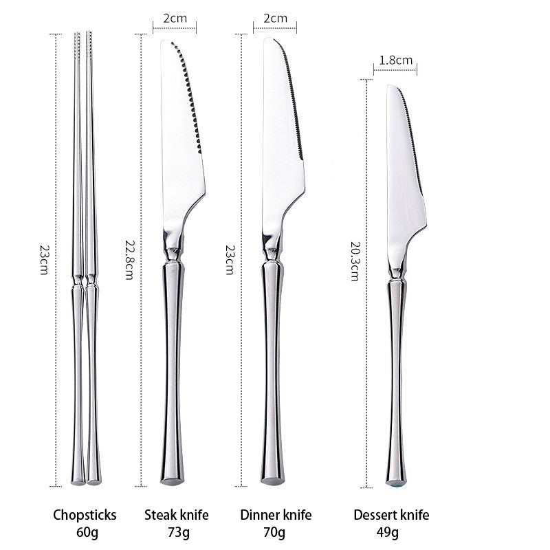 AJOYOUS Conjunto de Talheres Aço Inoxidável Polido Luxuoso Garfo Sobremesa Colher de Chá Faca Utensílios de Jantar Cozinha