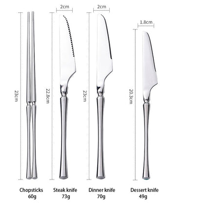 AJOYOUS Conjunto de Talheres Aço Inoxidável Polido Luxuoso Garfo Sobremesa Colher de Chá Faca Utensílios de Jantar Cozinha