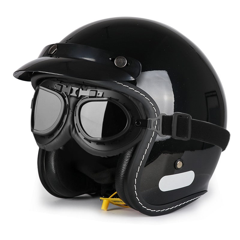 Capacete de motocicleta retrô clássico com certificação DOT, capacete aberto 3/4, segurança masculina e feminina, capacete universal para scooter elétrica