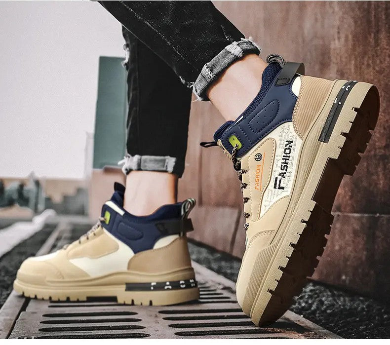 Tênis Masculino Casual de Outono Vulcanizado, Tênis Esportivo Masculino para Caminhada, Tênis Masculino para Área Externa, Tênis Masculino com Sola Macia para Caminhada