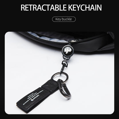 MATE ELAN Urban Business Thin Crossbody Shoulder Bag Men Fashion Waterproof Waist Fanny Pack Chest Bags Black Best iPad Bumbag