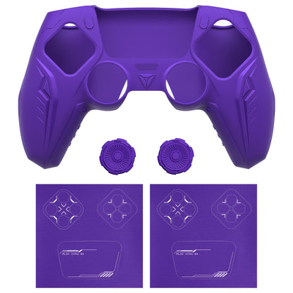 PlayVital Silicone Grip Case for PS5 Controller - Futuristic CyberMech Design Cover Compatible with PS5 Official Charging Dock
