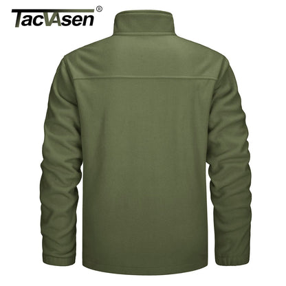 TACVASEN Winter Windproof Fleece Jackets Full Zip Mens Winter Jacket Multi-Pockets Work Coats Hiking Windbreaker Climbing Parka