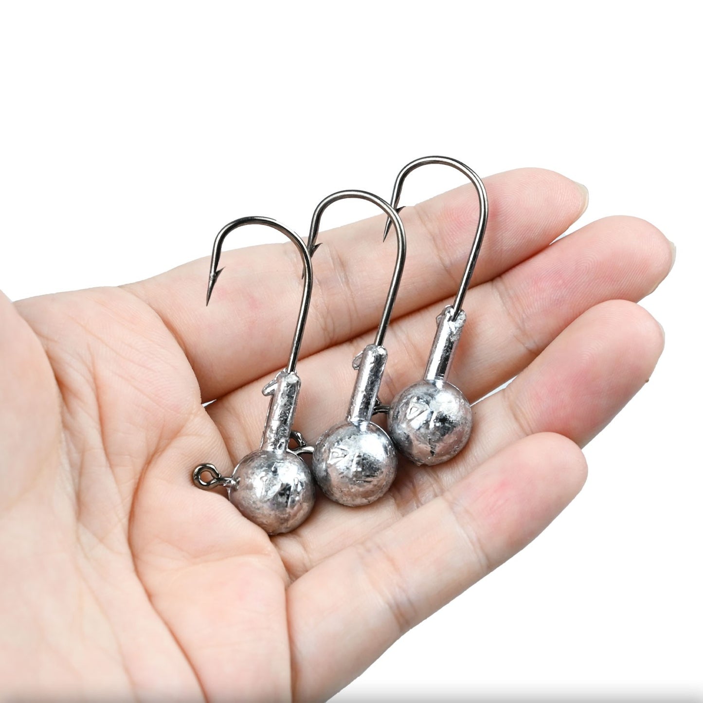 SantaKing 33/70Pcs Jig Heads Fishing Hooks Crappie Jigs Unpainted Jig Heads Round Ball Sharp Fishing Jigs Hooks