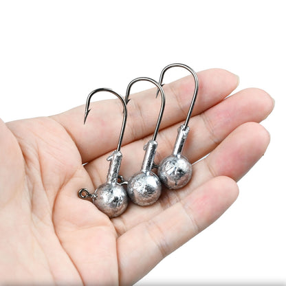 SantaKing 33/70Pcs Jig Heads Fishing Hooks Crappie Jigs Unpainted Jig Heads Round Ball Sharp Fishing Jigs Hooks