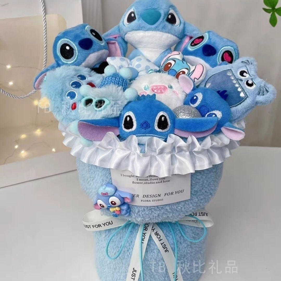 Buquê de Bonecas Criativas Lilo & Stitch da Disney, Presentes de Dia dos Namorados para Amigas com Presentes de Aniversário Lindo.