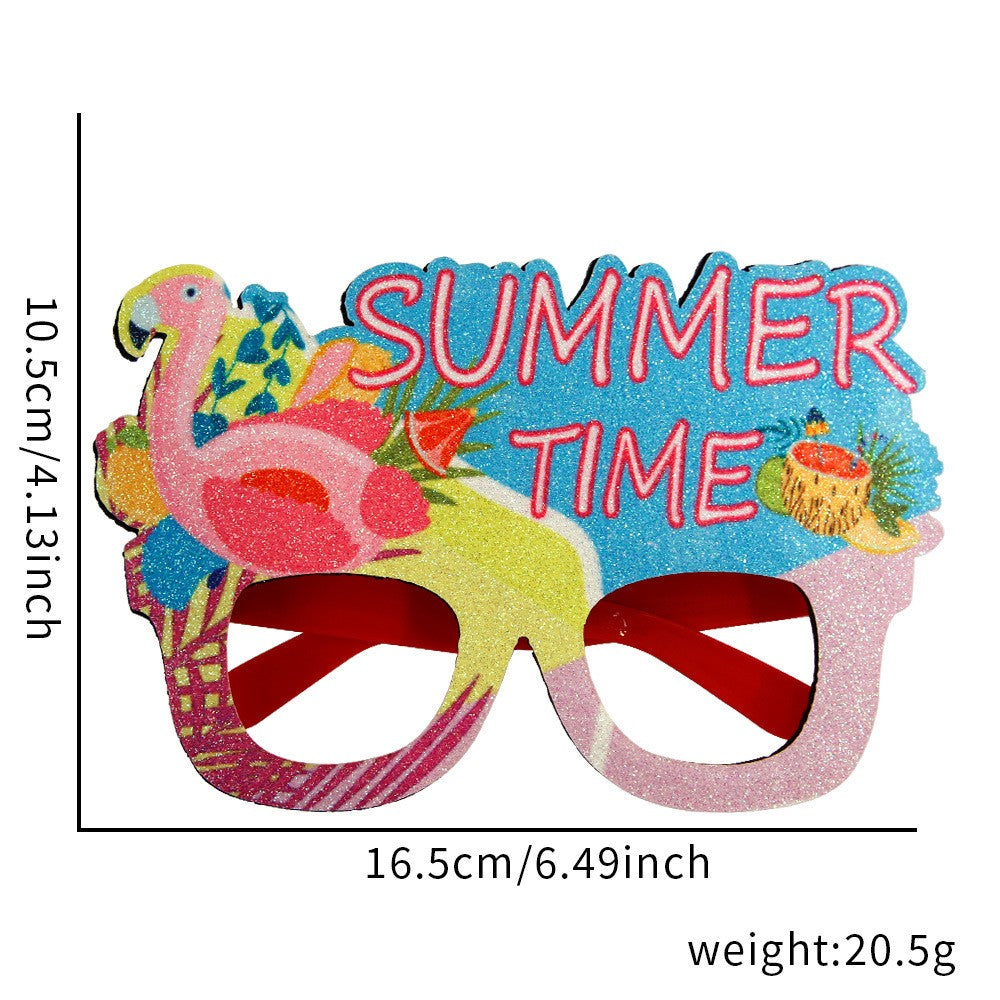 Hawaiian Party Glasses,Summer Flamingo Pineapple Coconut Glasses,Summer Beach Themed Birthday Party Decorations