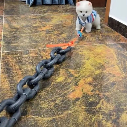 Corrente de Ferro de Simulação de Plástico Gigante para Cães Guias de Plástico Grosso para Cães Corda de Tração Divertida para Filhotes Grande Corrente de Ferro Acessórios para Cães de Estimação