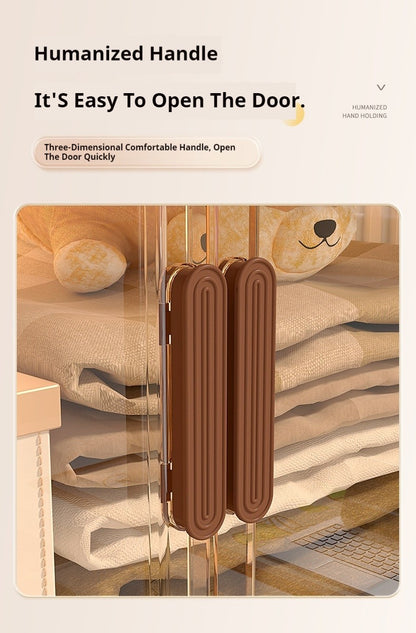 Large Volume Multifunction Folding Living Room Cabinet Closet Organizer With Wheel Stackable Sundries Large Capacity Storage Box