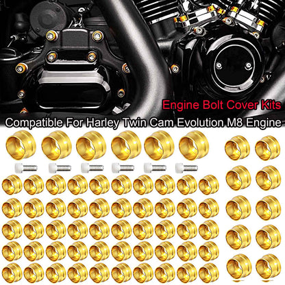 Kit de Tampas de Parafusos de Motor para Harley M8 Twin Cam EVO Sportster Touring Road Electra Dyna Street Glide Softail