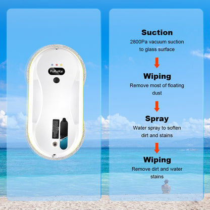 PuRuiKai Window Cleaning Robot Vacuum Cleaner, Window Cleaning Robot, Water Spray Glass Cleaning Robot, Water Spray