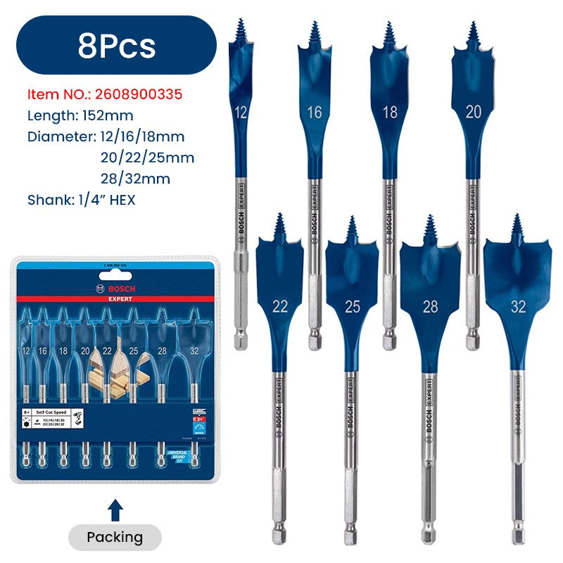 Brocas Bosch Expert para Madeira com Rosca Autoperfurante, Haste Sextavada de 1/4", Acessórios para Ferramentas Elétricas, para Parafusadeira Elétrica