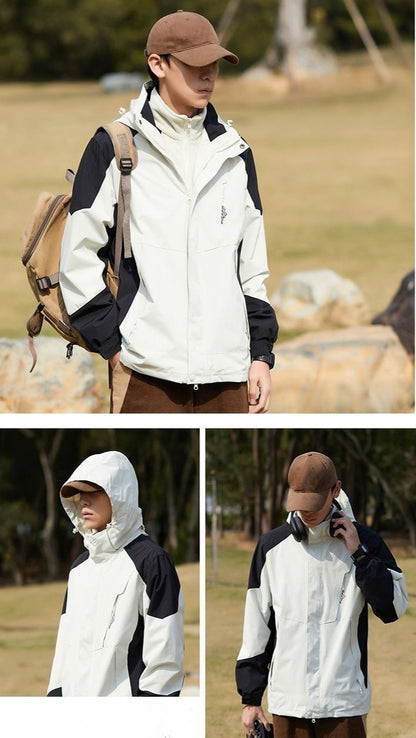 Men's Women's 2025 New Winter Jacket 3 in 1 Waterproof Windproof Detachable Outdoor Hiking Climbing Shell