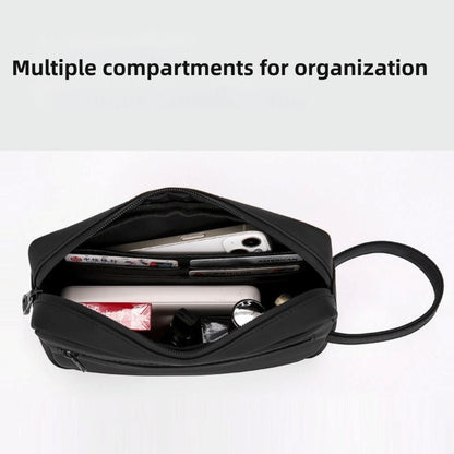 Retro Zipper Closure Leather Clutch Bag Multi-layer Versatile Men's Handbag Large Capacity Waterproof Phone Purse Office