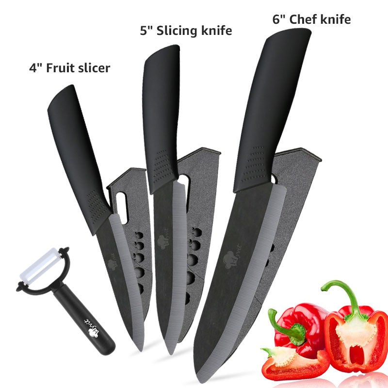 Conjunto de Facas de Cerâmica para Cozinha, 3 4 5 6 polegadas, Faca do Chef, Utilitária, para Fatiar, Cortar Frutas, Legumes, Comida de Bebê, para Descascar, Cabo Antiderrapante