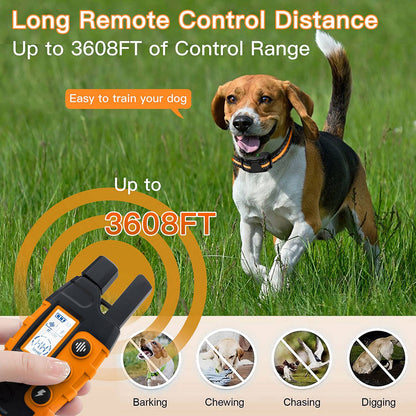 Coleira de Treinamento Elétrica para Cães 3300 Pés Controle Remoto à Prova D'água para Animais de Estimação de 5-120 lbs com Choque e Vibração