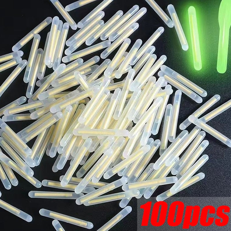 50/100 peças Bastão Fluorescente Vaga-lume Luz de Vara de Pesca Flutuante Luminoso Escuro Vara de Pesca Exterior Luz de Vara Fluorescente