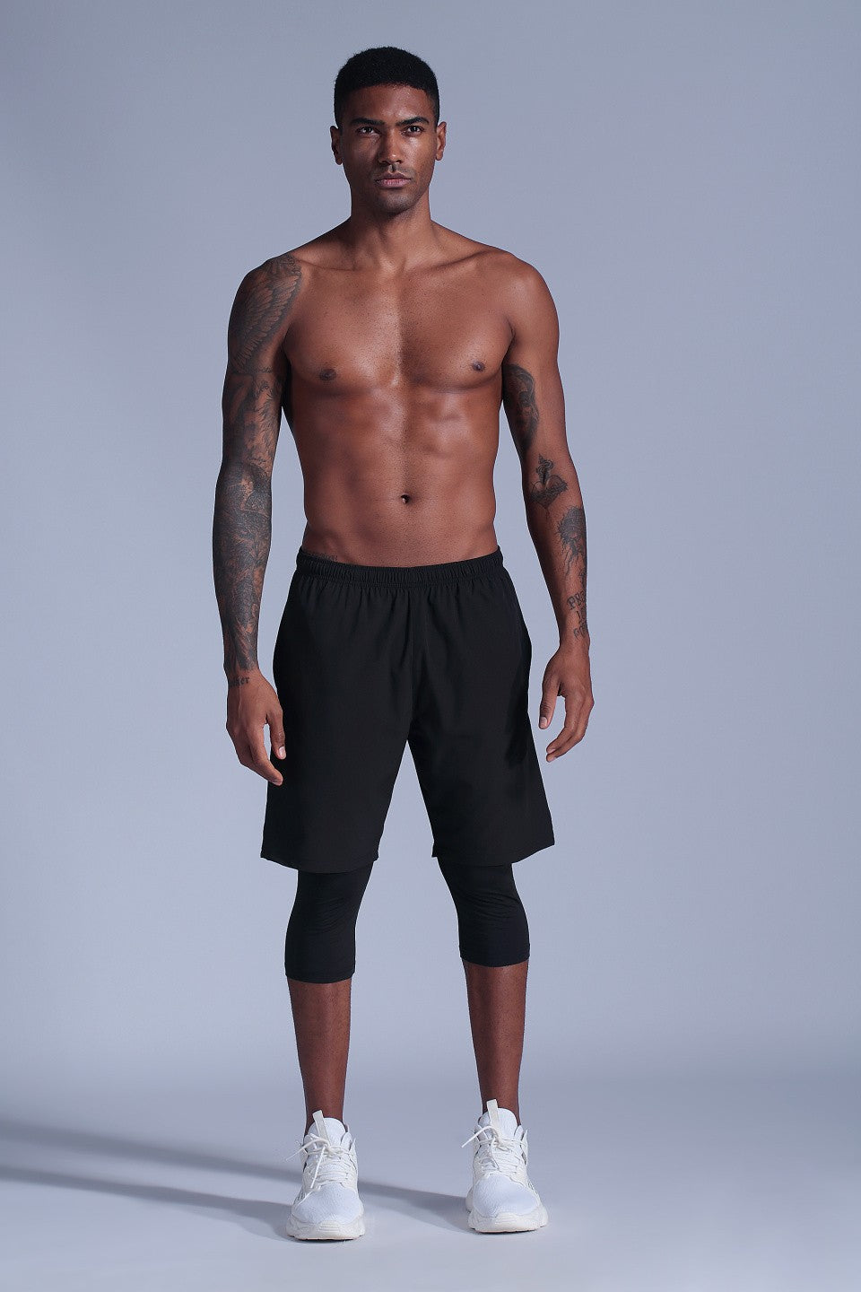 2 in 1 Compression Pants Mens basketball shorts Leggings sport Running Shorts High Elastic Dry Fit Training Tights Jogging Pants