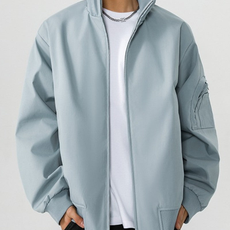 American Aviator Jackets Autumn and Winter New Men's Cleanfit Short Workwear Jacket Stand-up Collar Multi-pocket Large Size Tops