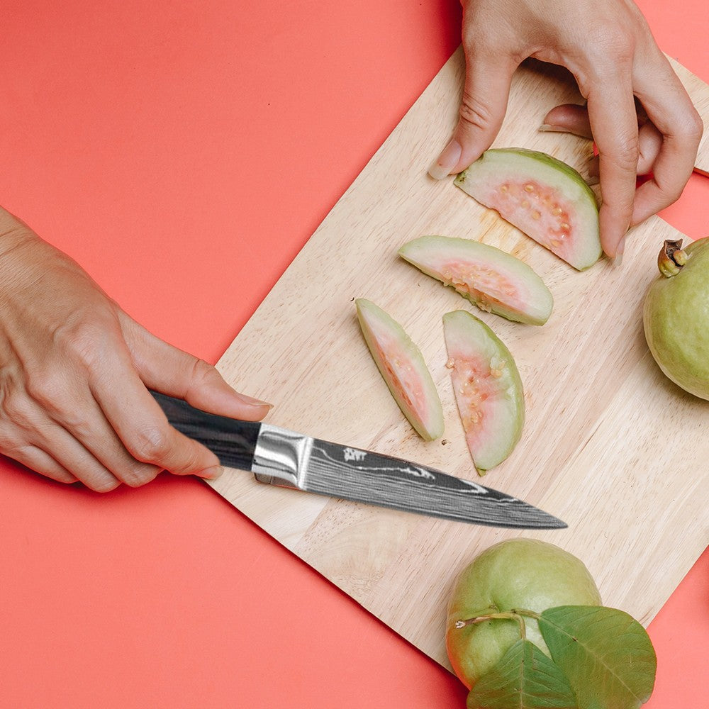 Conjunto de Facas de Chef 1-10 Peças Facas de Cozinha Padrão Damasco a Laser Faca Japonesa Santoku Afiada Cutelo Faca Utilitária para Fatiar