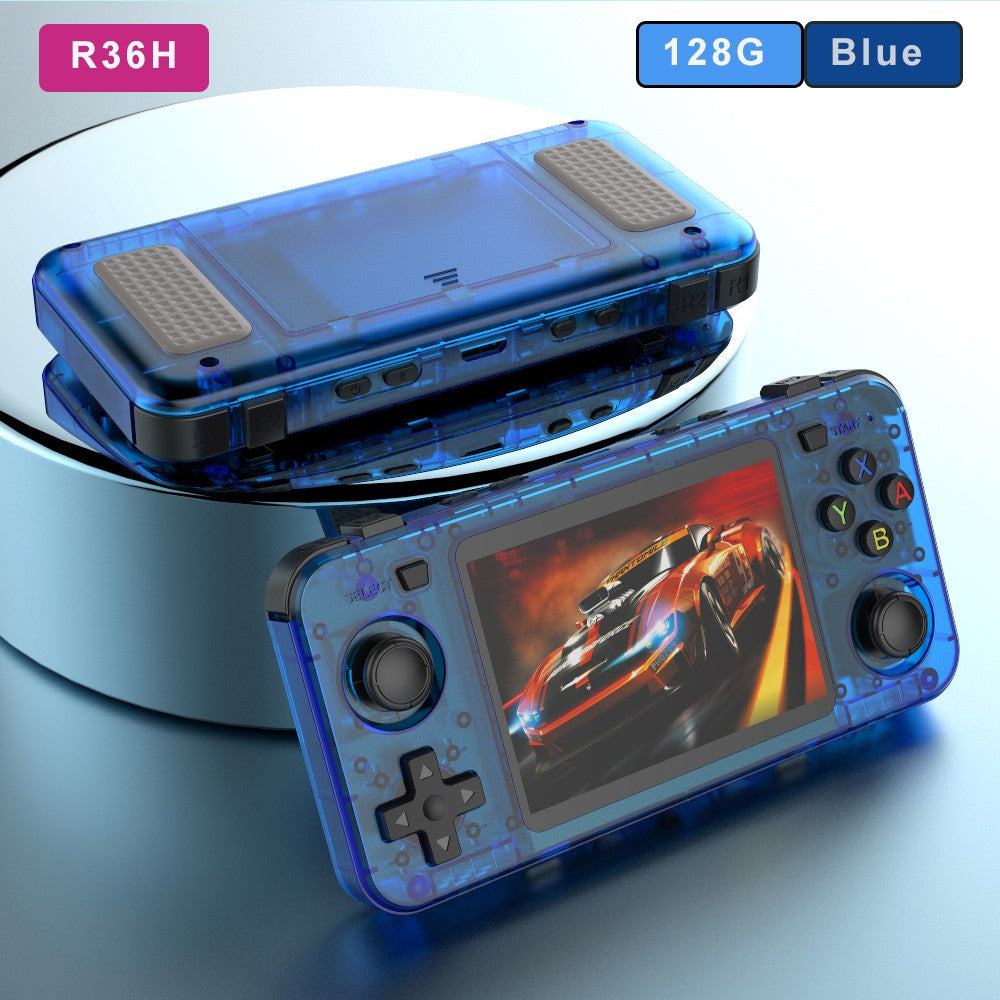 BOYHOM Green R3 6H Retro Video Game Console 3.5‘’ IPS Screen RK3326 3000 mAh Open Linux System Portable Player 64GB 128GB