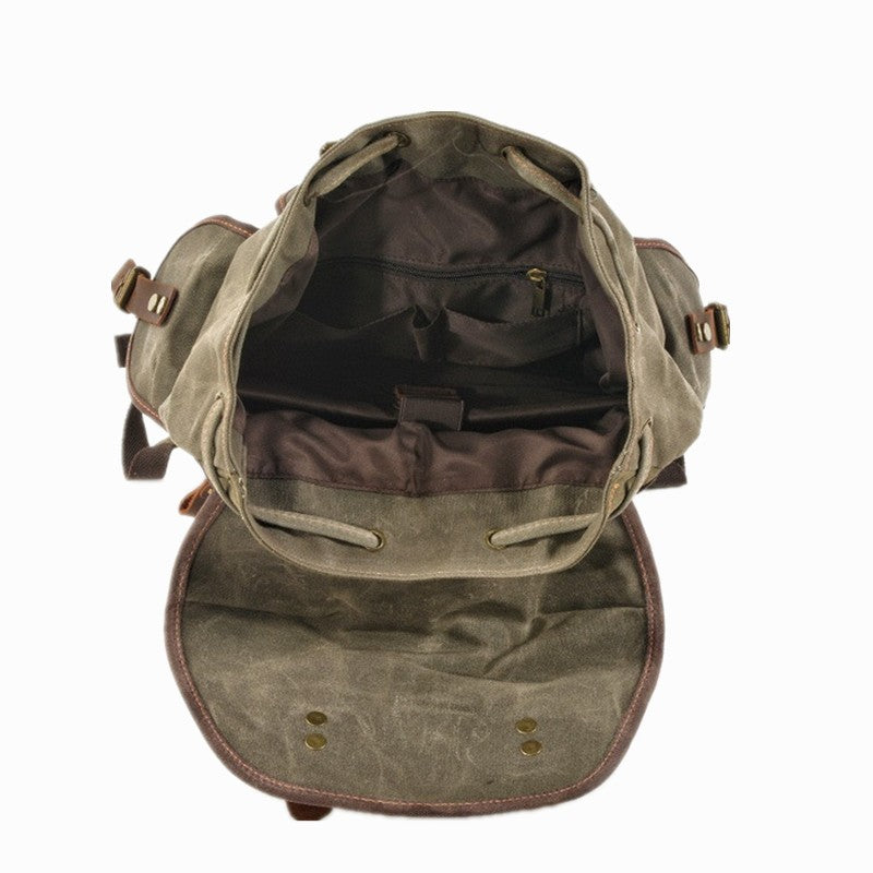 Vintage Canvas Backpacks for Men Laptop Daypacks Waterproof Rucksacks Large Waxed Mountaineering Travel Pack vintage backpack