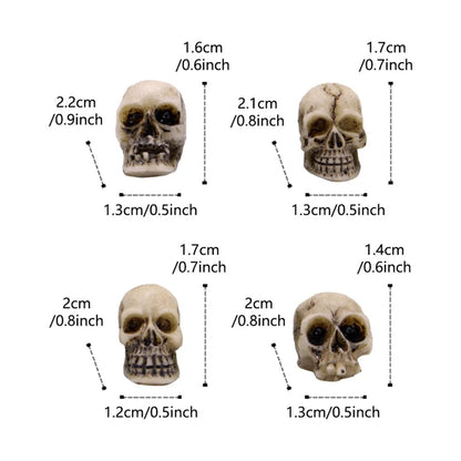 20pcs Halloween Decorative Skeleton Head Miniature Ornaments Outdoor Home Garden Lawn Unique Flower Pot Decorative Skull Statue
