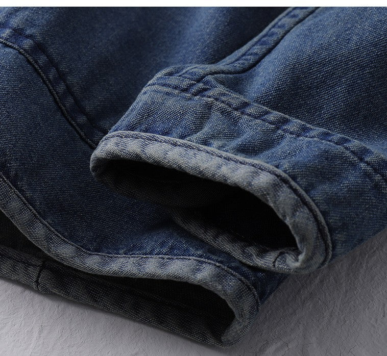 Amekaji Japan Retro Heavy Washing Workwear Clothes 100% Cotton Denim Jacket Men's Trendy Cardigan Top Taoist Robe Men's Jacket