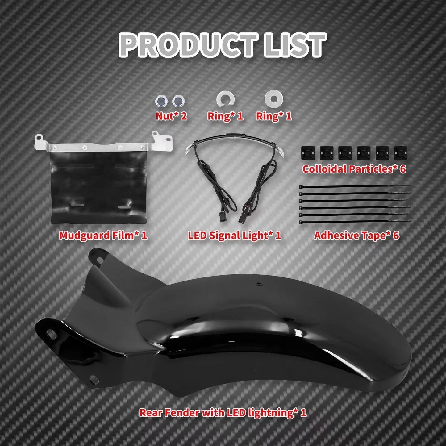Motorcycle Driver Front Solo Seat With Rear LED Fender Light Mudguard Set For Harley Softail Breakout For Fat Boy FXDR 2018-2023