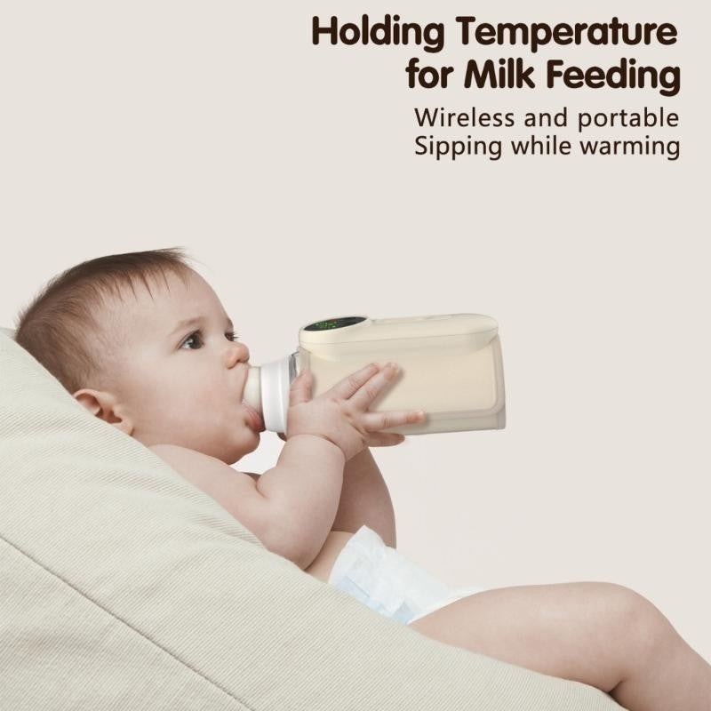 J15U Upgraded Bottle Warmer for Breastmilk Baby Feeding Bottle Heating Case Rechargeable Warmer Bag with Digital Display