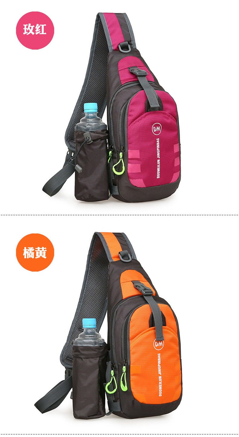 Men's Casual Crossbody Bag Unisex Outdoor Water Bottle Shoulder Bag Multi-functional Travel Waist Bag Fashion Men's Chest Bag Ox